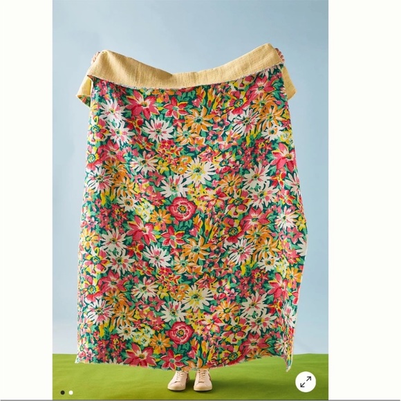 Anthropologie Other - Sarah Campbell Flowerbed Throw Blanket Anthropologie NWOT Floral Bright soft